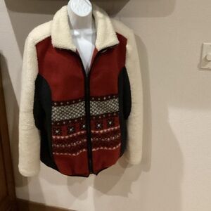 Red and Cream Sherpa Jacket